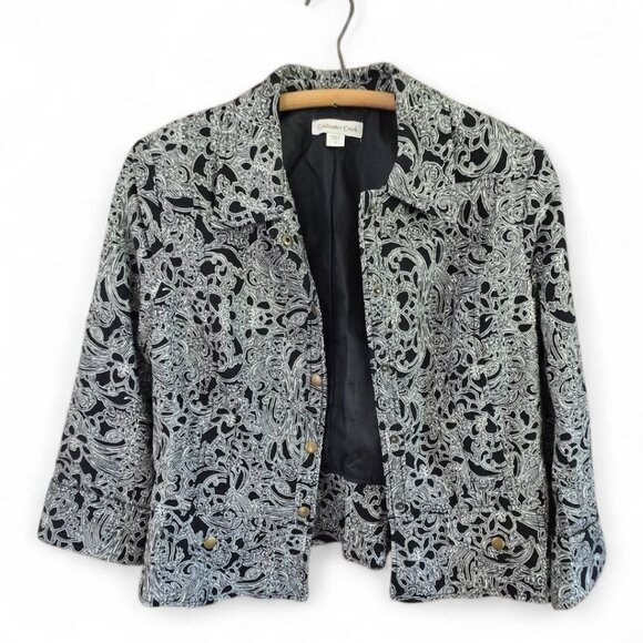Coldwater Creek Jackets & Blazers - Coldwater Creek Womens Paisley Print Blazer Jacket Size 12 Cotton/Spandex